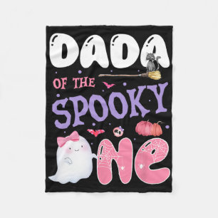 1歳の誕生日不気味ハロウィンピンクのダダ フリースブランケット