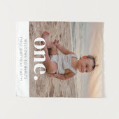 1歳の誕生日写真ウェルカムサイン タペストリー (正面(横))