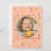 1歳の誕生日写真感謝カード(スイートピーチ) 招待状 (裏面)