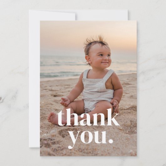1歳の誕生日写真 - 1 サンキューカード (正面)