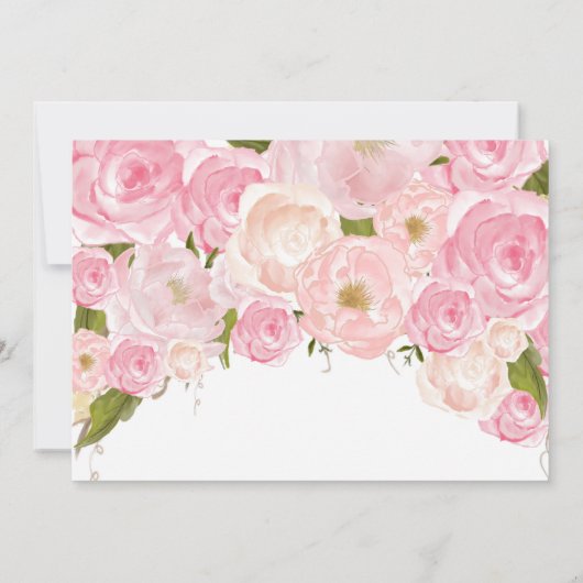 1歳の誕生日初の美しいフローラ招待状 招待状 (裏面)