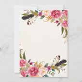 1歳の誕生日初の美しいフローラ招待状 招待状 (裏面)