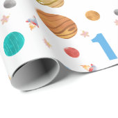 1歳の誕生日太陽の系惑星 ラッピングペーパー (ロールコーナー)