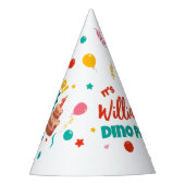 1歳の誕生日恐竜パーティー フラット カラフル パーティーハット (正面)