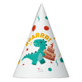 1歳の誕生日恐竜パーティー フラット カラフル パーティーハット (左)