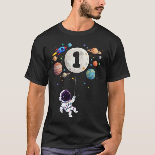 1歳の誕生日惑星宇宙飛行士1歳 Tシャツ (正面)