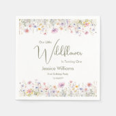 1歳の誕生日我々の小さな野花が一つ回る スタンダードカクテルナプキン (正面)