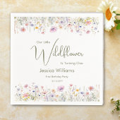 1歳の誕生日我々の小さな野花が一つ回る スタンダードカクテルナプキン