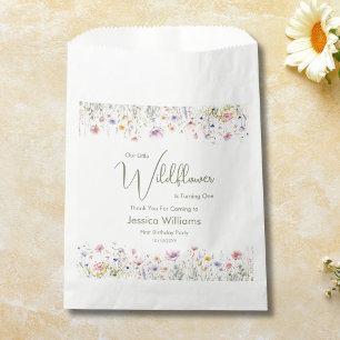 1歳の誕生日我々の小さな野花が一つ回る フェイバーバッグ