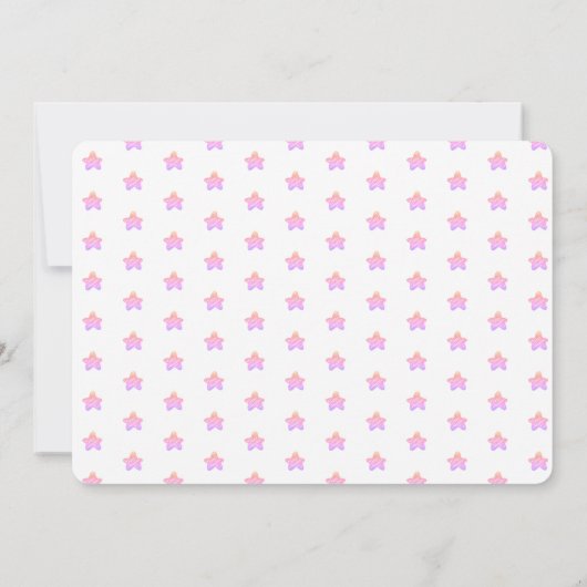 1歳の誕生日招待状かわいいチョークボードピンクの星 招待状 (裏面)