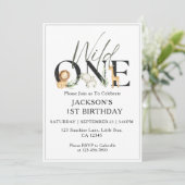 1歳の誕生日招待状キッズお洒落ワイルドワン 招待状 (スタンド正面)