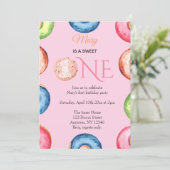 1歳の誕生日招待状スウィートワンかわいい水色 招待状 (スタンド正面)