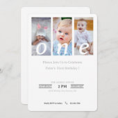 1歳の誕生日招待状フォトボーイ、パーティー招待 招待状 (正面/裏面)