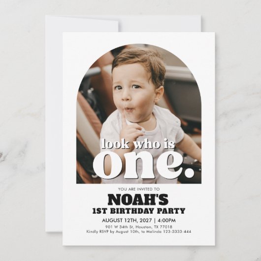 1歳の誕生日招待状ルックスイフイフワンズ招待状 招待状 (正面)