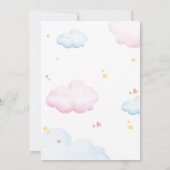 1歳の誕生日招待状 – かわいいキリンと虹 招待状 (裏面)