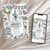 1歳の誕生日招待状、手書き誕生日 招待状