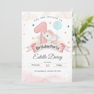 1歳の誕生日招待状 - 誕生日カード 招待状