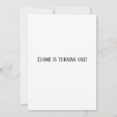 1歳の誕生日新聞テーマの男の子と女の子の雑誌 招待状 (裏面)