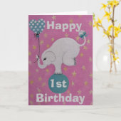 1歳の誕生日標準、5" x 7" 折りたたみ式グリーティングカード カード (黄色い花)