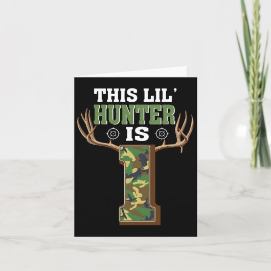 1歳の誕生日狩り鹿1歳ハンター カード (正面)