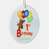 1歳の誕生日王室のクマ セラミックオーナメント (右)