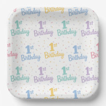 1歳の誕生日紙皿、ファーストバースデーパーティー