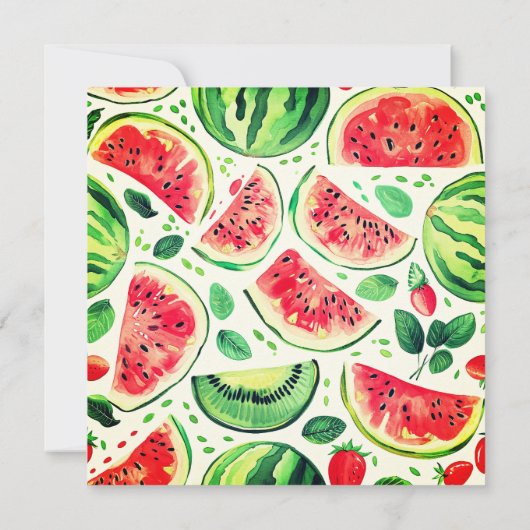 1歳の誕生日記念に！メロンの中の赤ちゃん写真 1歳誕生日 サンキューカード (裏面)