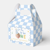 1歳の誕生日記念のお菓子ボックス 男の子 フェイバーボックス (正面サイド)