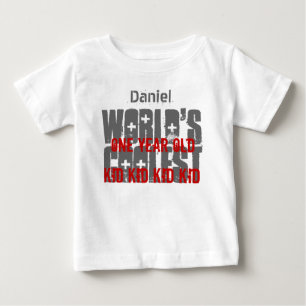 1歳の誕生日贈クール与世界1歳W01A ベビーTシャツ