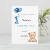 1歳の誕生日 おとこのこ 招待状 (スタンド正面)