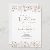 1歳の誕生日 わが家の小さな野の花が1歳に 招待状 (正面)