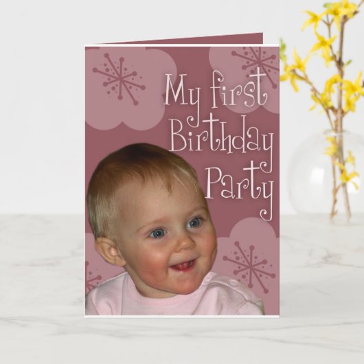 1歳の誕生日 カード (黄色い花)