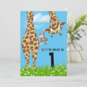 1歳の誕生日 ギリシャの草原 招待状 (スタンド正面)