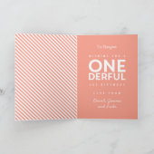 1歳の誕生日 シンプル ワンダフル カラフル タイポグラフィ カード (内部)