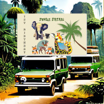 1歳の誕生日 ジャングルサファリ 象 きりん 鹿