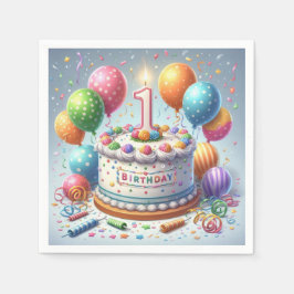 1歳の誕生日 スタンダードカクテルナプキン