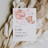 1歳の誕生日、テディベア 招待状