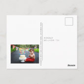 1歳の誕生日　ピンクの風船　ありがとう　ポストカード ポストカード (裏面)