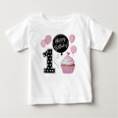 1歳の誕生日 ベビーTシャツ (正面)
