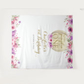 1歳の誕生日 リトルパンプキン 花のフォトプロップ タペストリー (正面(横))