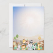 1歳の誕生日 ワイルドジャングルサファリ テーマの招待状 招待状 (裏面)