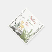 1歳の誕生日「ワイルドワン」ブラウンウォーター色ベビー子鹿 スタンダードカクテルナプキン (角)