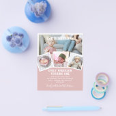 1歳の誕生日　写真　招待状または　サンキューメッセージ チラシ (シングル)