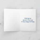 1歳の誕生日 双子の男の子 カスタムデザイン カード (内部)
