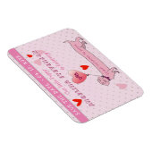 1歳の誕生日 女の子 ピンク Save The Date マグネット (右側)