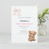 1歳の誕生日 女の赤ちゃん 招待状 (スタンド正面)