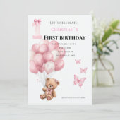 1歳の誕生日 女の赤ちゃん 招待状 (スタンド正面)