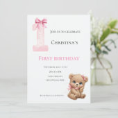 1歳の誕生日 女の赤ちゃん 招待状 (スタンド正面)