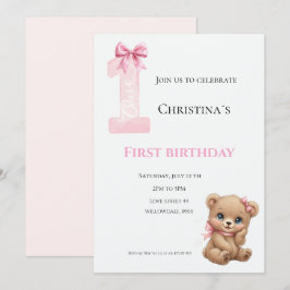 1歳の誕生日 女の赤ちゃん 招待状