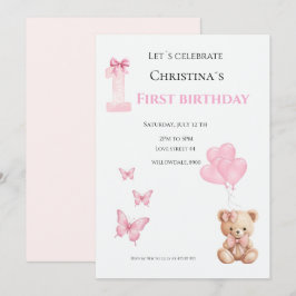 1歳の誕生日 女の赤ちゃん 招待状